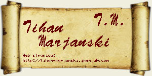 Tihan Marjanski vizit kartica